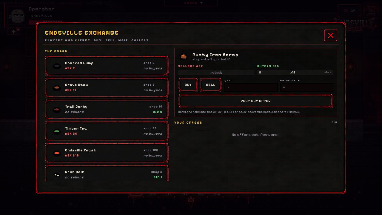 The Endsville Exchange order book