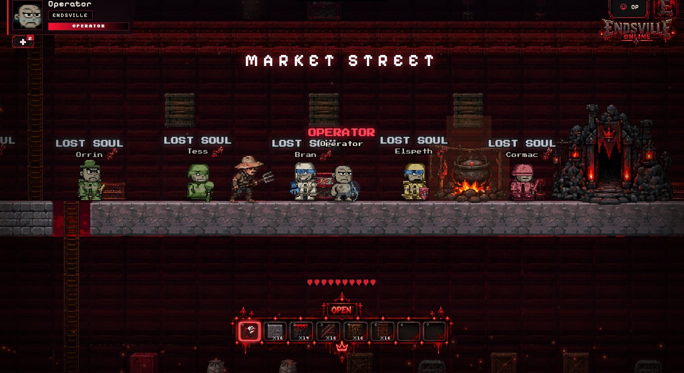 Townsfolk and players on Market Street